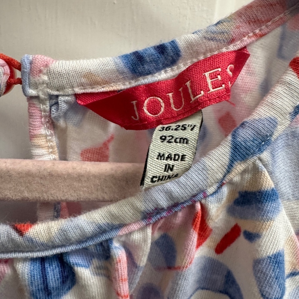 Joules 2T Girls Red White Blue Patriotic 4th of July Popsicle Short Sleeve Dres - Picture 5 of 6